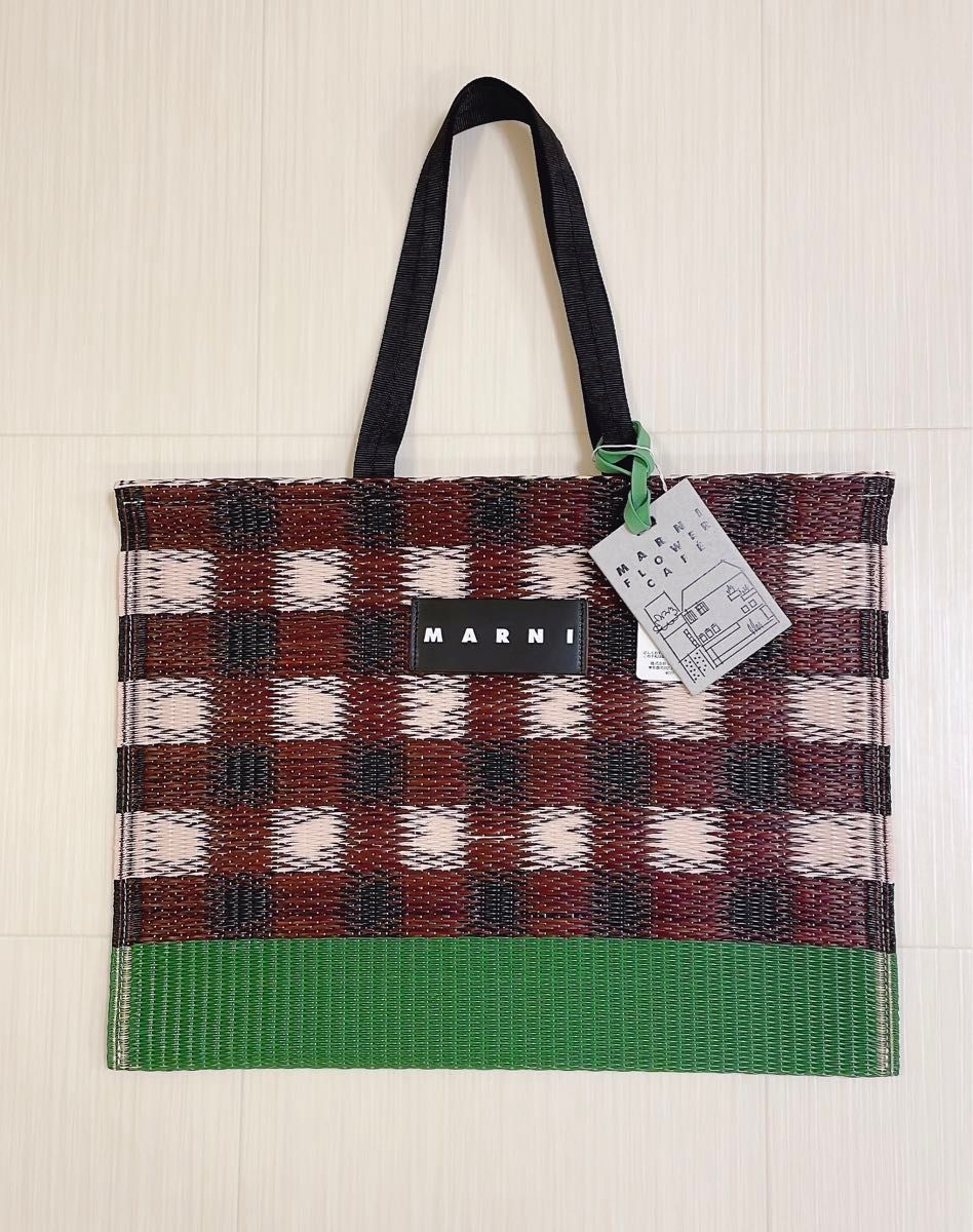 MARNI TATAMI TOTEマルニたたみトートバッグ　チョコレートチェック