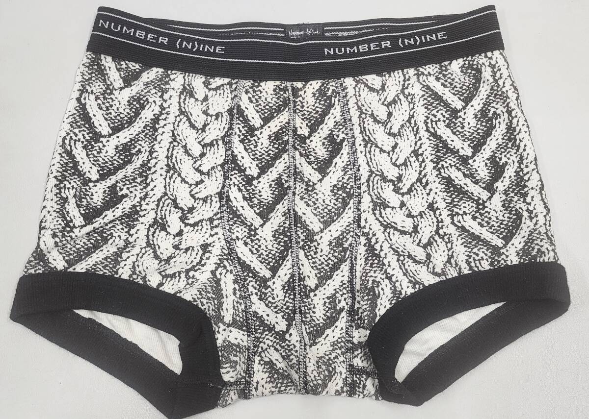  free shipping * Number Nine NUMBER (N)INE 07AW cable knitted transcription boxer shorts M rare . under so Lois to knitted Brief underwear 