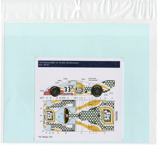 Porsche 962 c Tic Tac#33 タミヤ 1/24用 デカールのみの画像2
