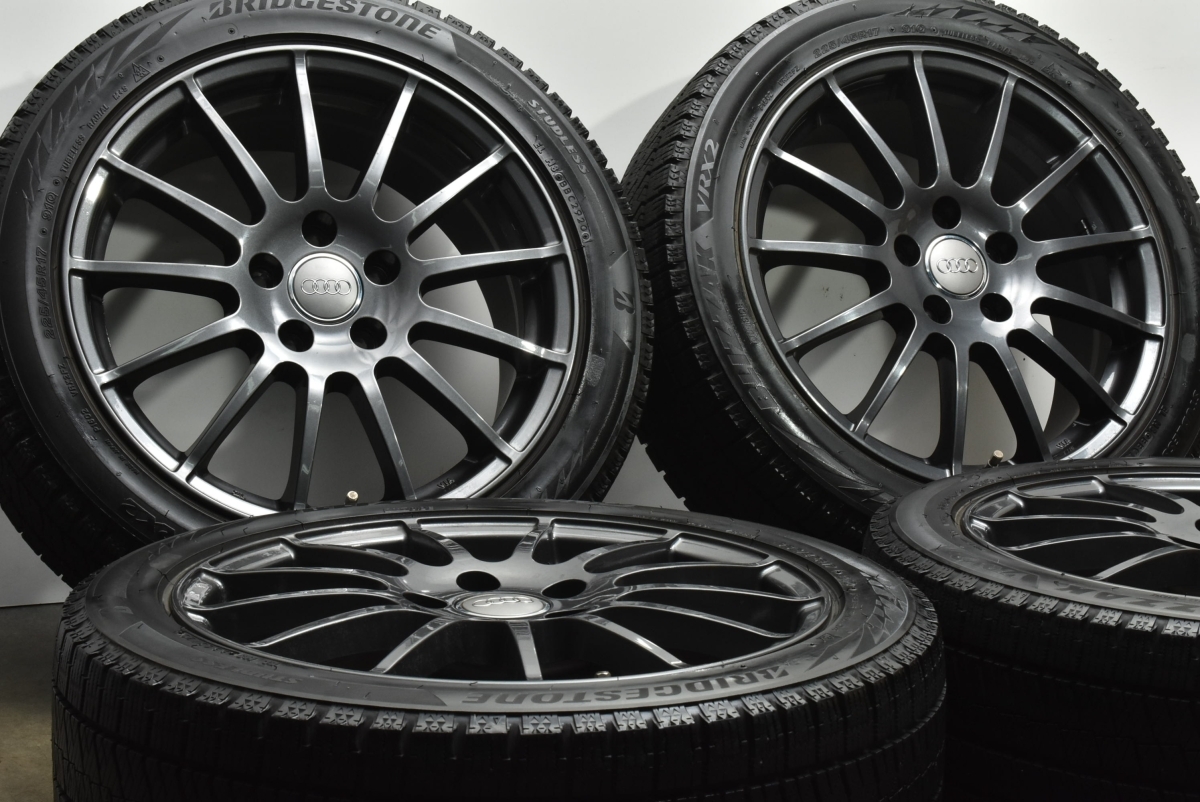 【バリ溝】WEDS IRVINE F01 17in 7J +49 PCD112 ブリヂストン ブリザック VRX2 225/45R17 アウディ A3 VW ゴルフ ジェッタ パサートの画像2