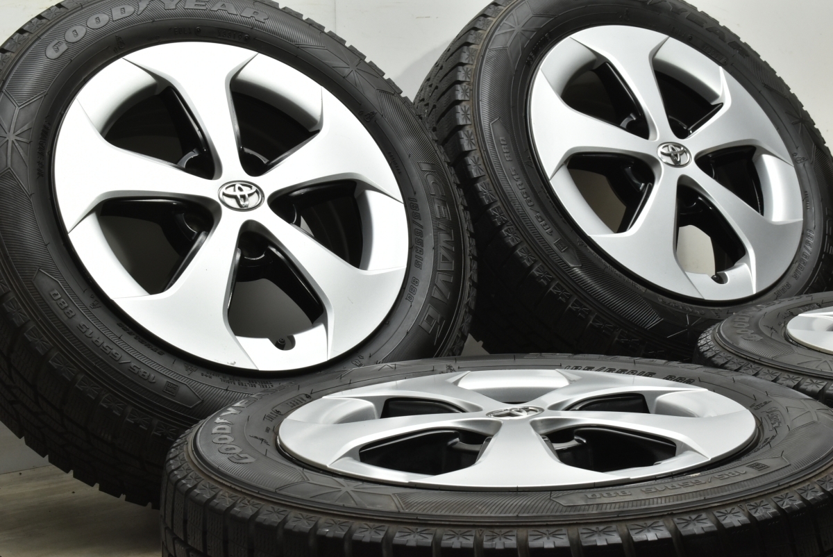 【バリ溝】トヨタ 30 プリウス 純正 15in 6J +45 PCD100 グッドイヤー アイスナビ6 195/65R15 ウィッシュ カローラ 送料無料 即納可能の画像2