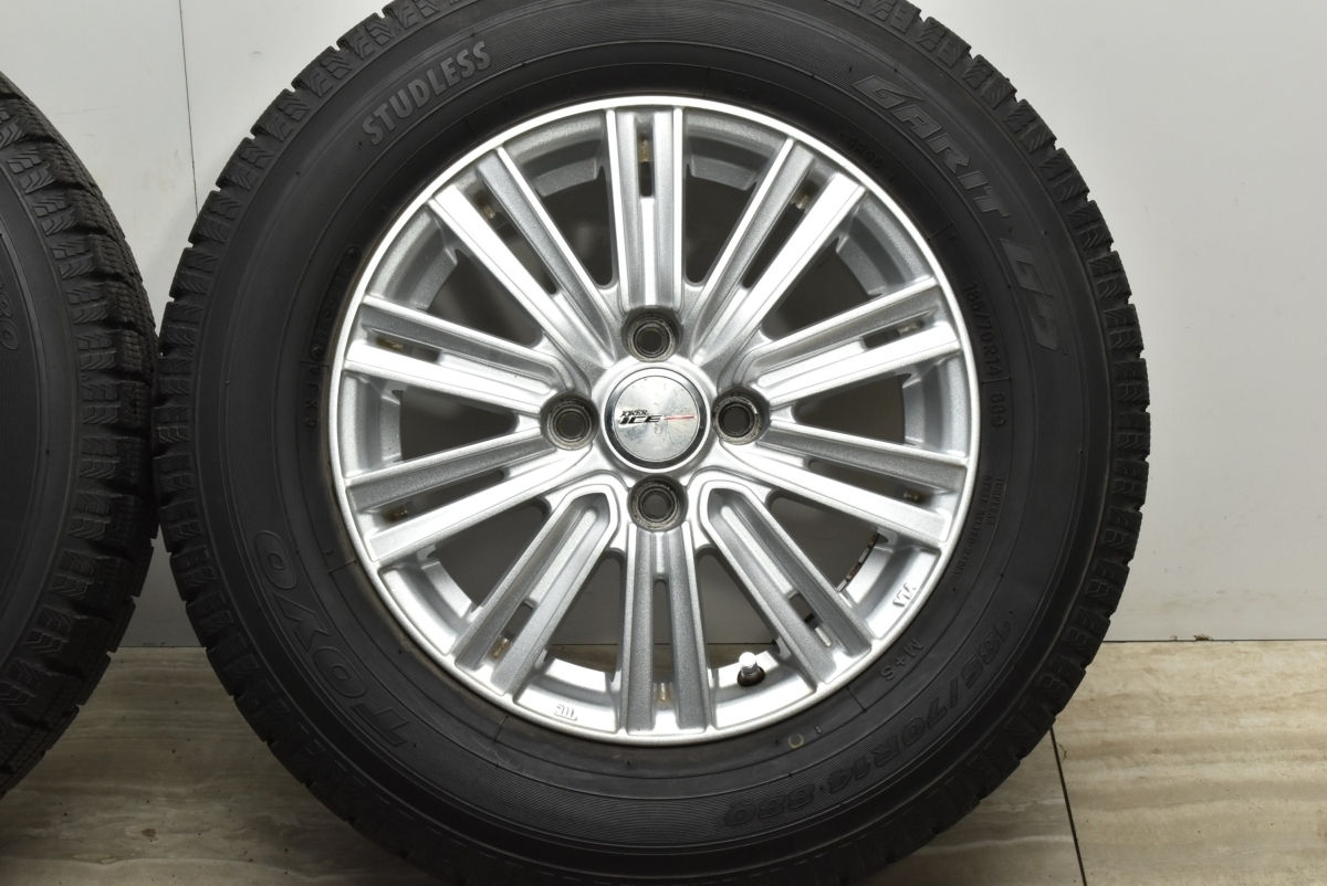 【美品】JOKER 14in 5.5J +42 PCD100 トーヨー ガリット G5 185/70R14 アクア ヤリス ヴィッツ ノート キューブ フィット 送料無料_画像6