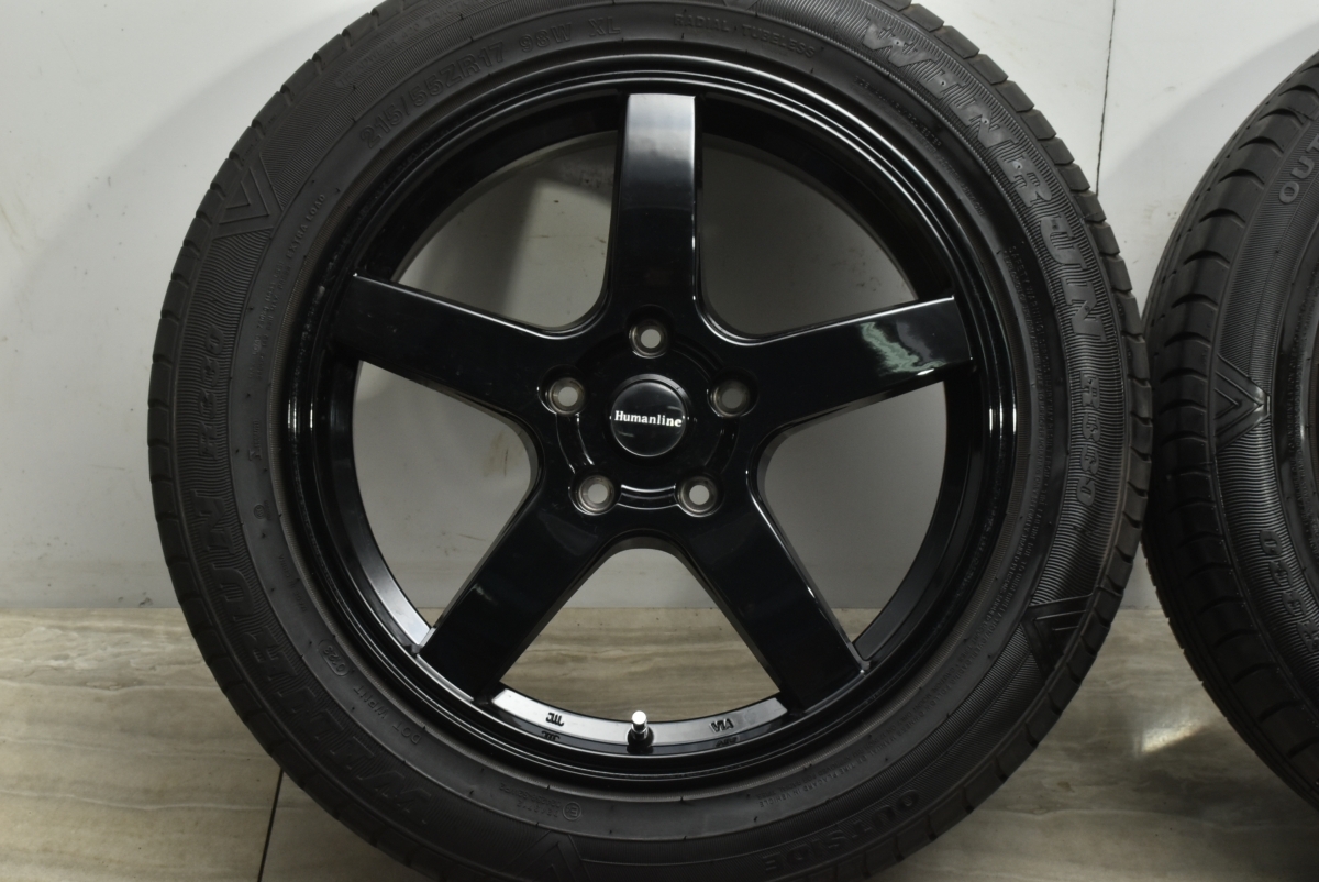 【美品】ヒューマンライン 17in 7J +38 PCD114.3 ウィンラン R330 215/55R17 クラウン カムリ オデッセイ ヴェゼル ジューク 即納可能_画像5