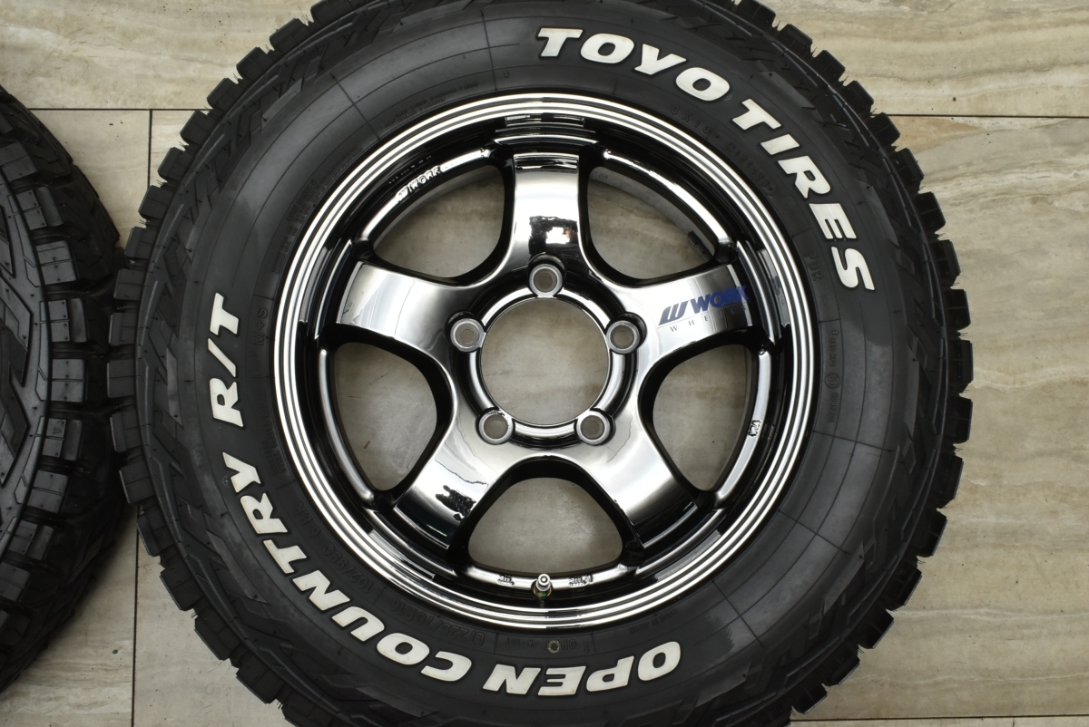 【美品】WORK CRAG S1J 16in 5.5J +20 PCD139.7 トーヨー オープンカントリーR/T LT225/70R16 ジムニー AZオフロード ホワイトレターの画像4