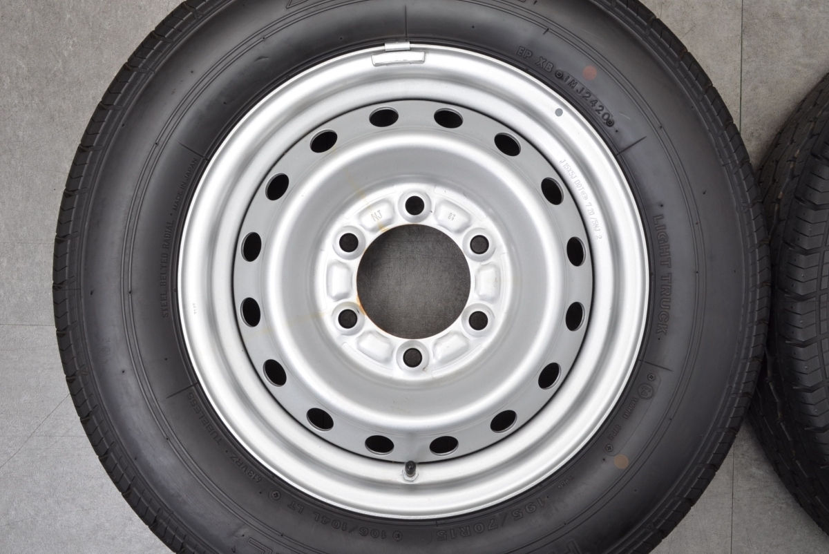 【超バリ溝】トヨタ カムロード 純正 15in 5J +30 PCD139.7 ブリヂストン RD613 195/70R15 106/104L LT ライトトラック 美品 送料無料の画像3