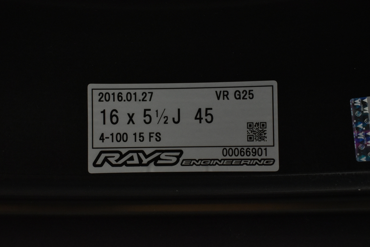 【鍛造品 未使用展示品】RAYS VOLK RACING G25 16in 5.5J+45 PCD100 4本SET ピクシス N-BOX N-ONE デイズ サクラ ワゴンR アルト タント_画像7