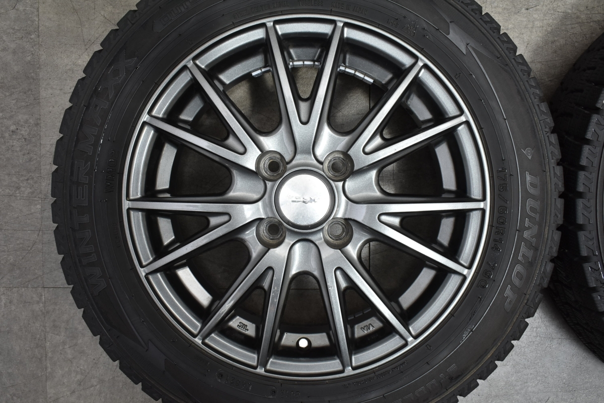 【大特価】Weds VELVA 14in 5.5J +38 PCD100 ダンロップ ウインターマックス WM02 175/60R14 ブーン ムーブキャンパス タントカスタム_画像3