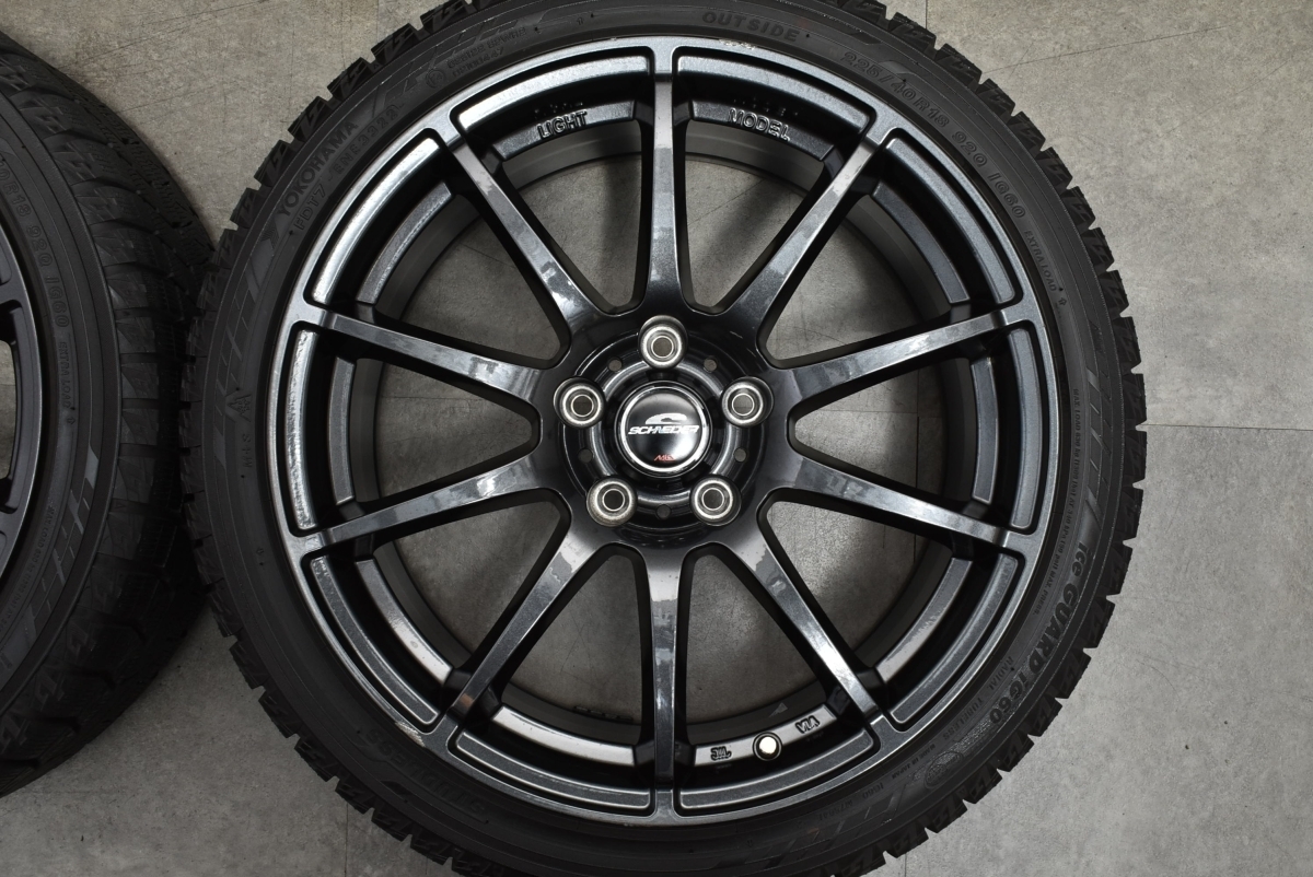 【バリ溝】シュナイダー 18in 8J +45 PCD114.3 ヨコハマ アイスガード iG60 225/40R18 レクサスIS マーク2 シビック シルビア リーフ RX-7_画像4