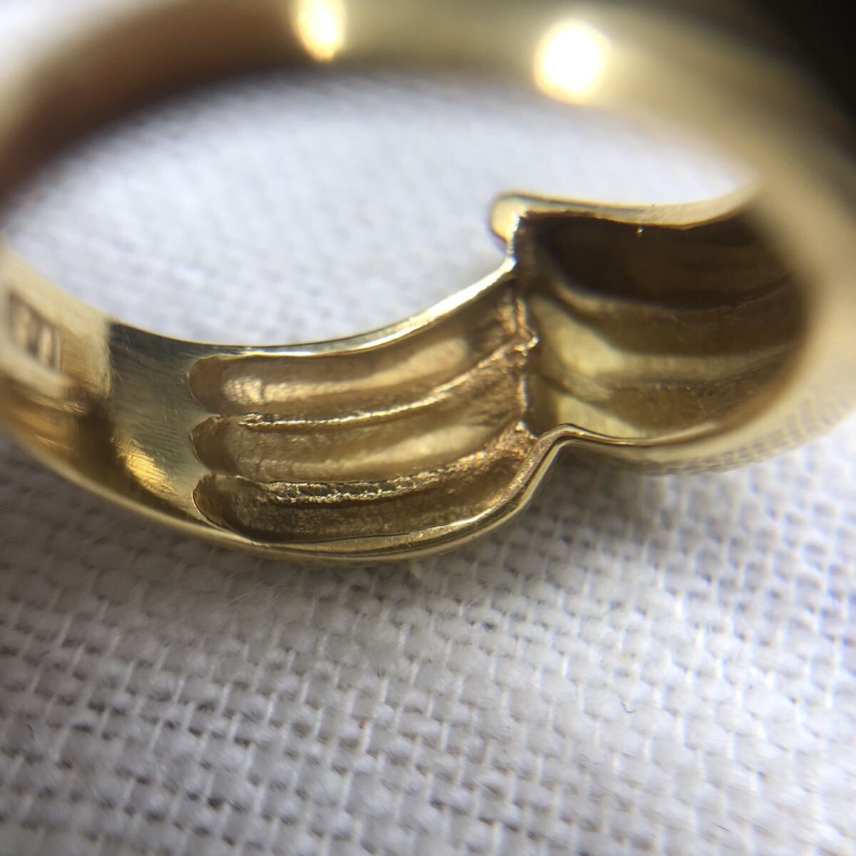 指輪 リング K18 18金 イエローゴールド アクセサリー 貴金属 総重量3.5g 11号 デザインリングの画像4