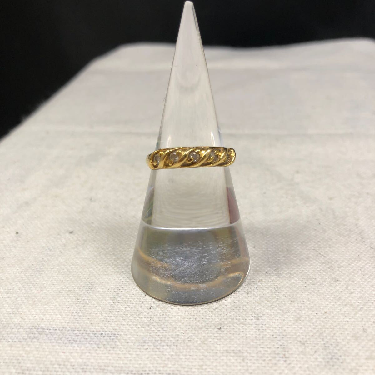  кольцо кольцо бриллиант 5 камень 0.21 carat K18 18 золотой желтое золото аксессуары драгоценный металл полная масса 2.1g 12.5 номер te The Yinling g