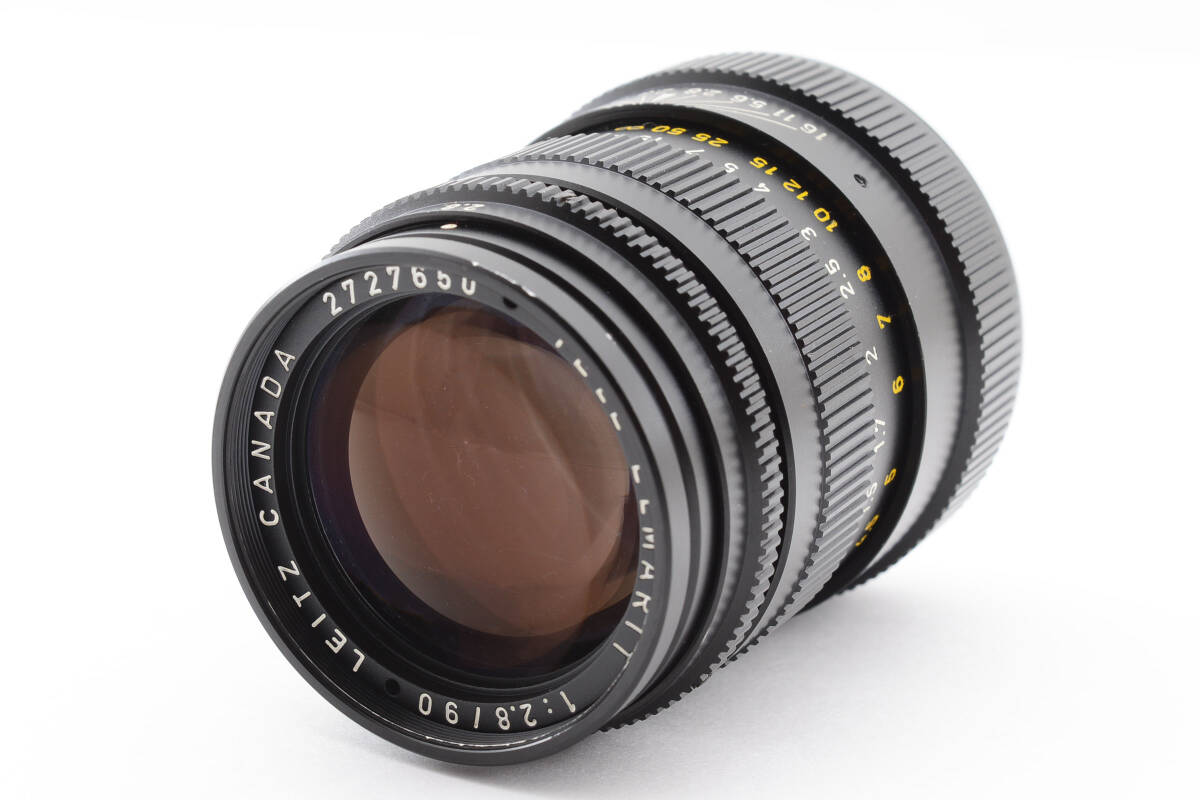 外観極上美品級！LEICA ライカ TELE ELMARIT レンズ F2.8 90mm 単焦点レンズ 39mmメタルフード、プロテクター付きの画像2