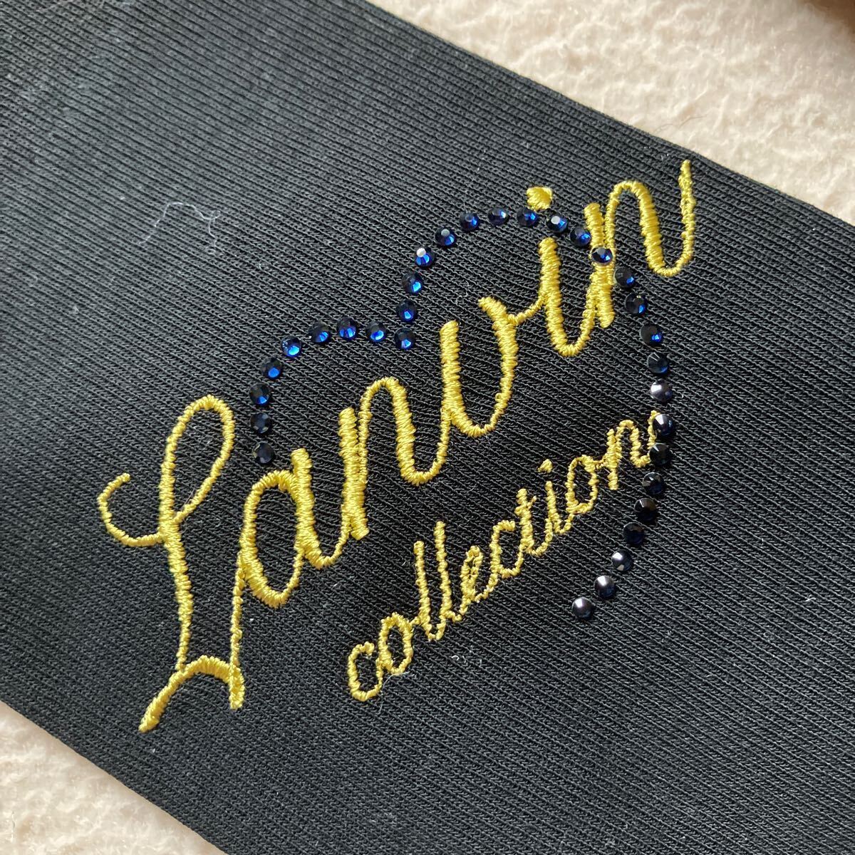 ★新品★ LANVIN ランバン 日焼け防止 UV手袋 指先が出るタイプ 刺繍ロゴ入り　レディース ブラック