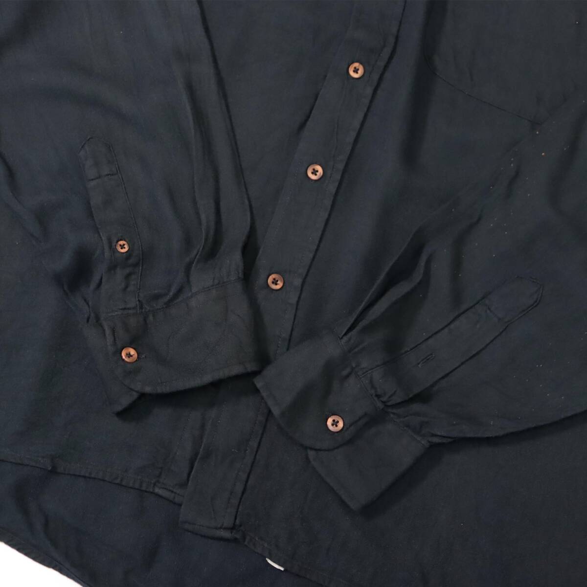 [XL] 90s United レーヨン シャツ ブラック 黒 ビッグシルエット 長袖 無地 ビンテージ vintage 80s 70s 60s_画像5