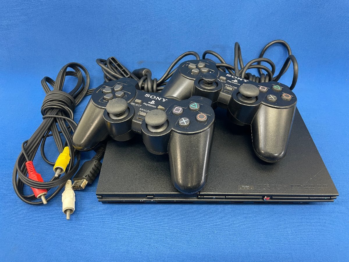 【ジャンク扱い】SONY/ PS2 PlayStation2 SCPH-70000 本体 動作未確認 プレステ 電源コードなし SCPH-10010 コントローラー2個付きの画像1