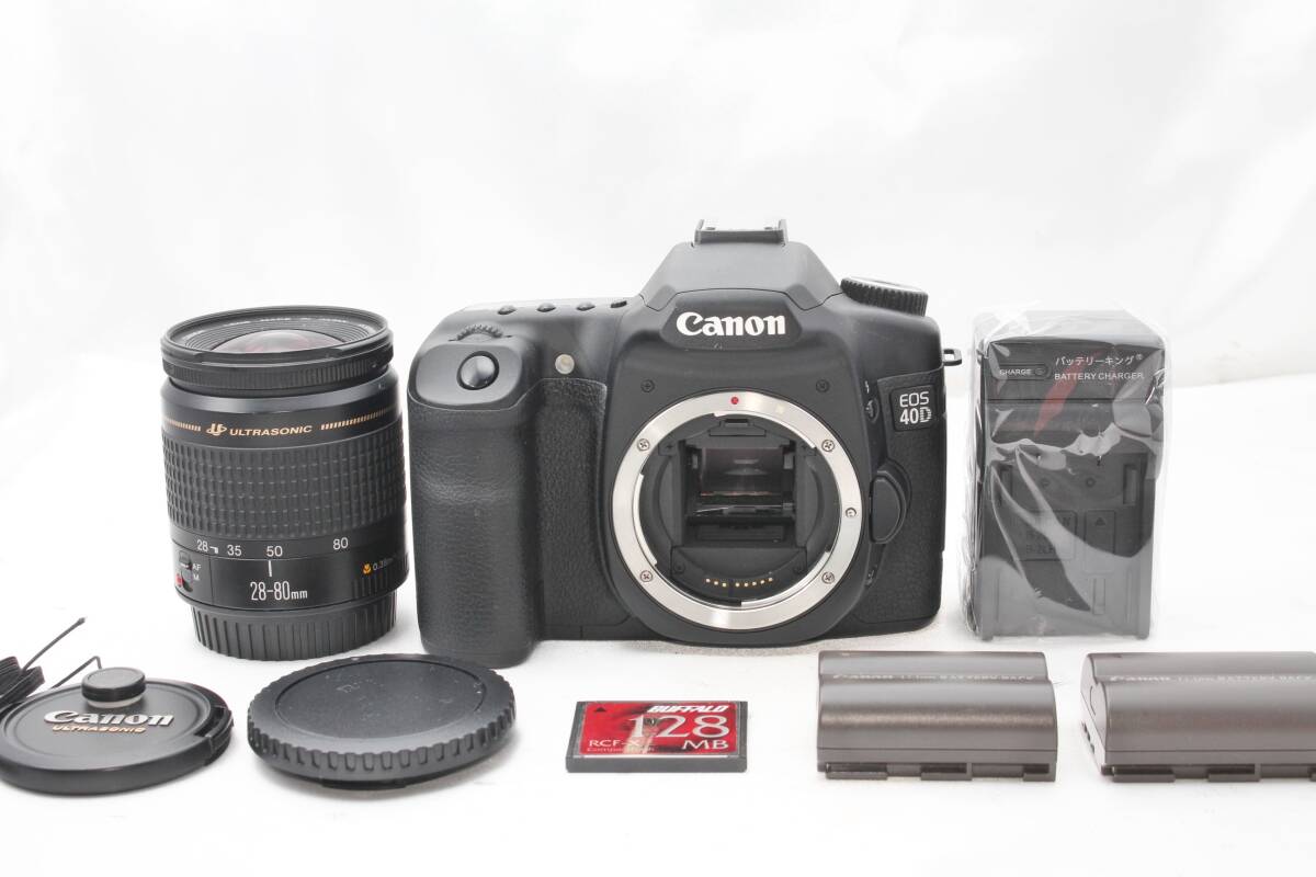 ★【限定！美品 CFカードつき 一眼レフスターティングセット】 Canon EOS 40D ★ EF28-80mm F4-5.6 III USM ★ バッテリー2本 ★ 20240404の画像1