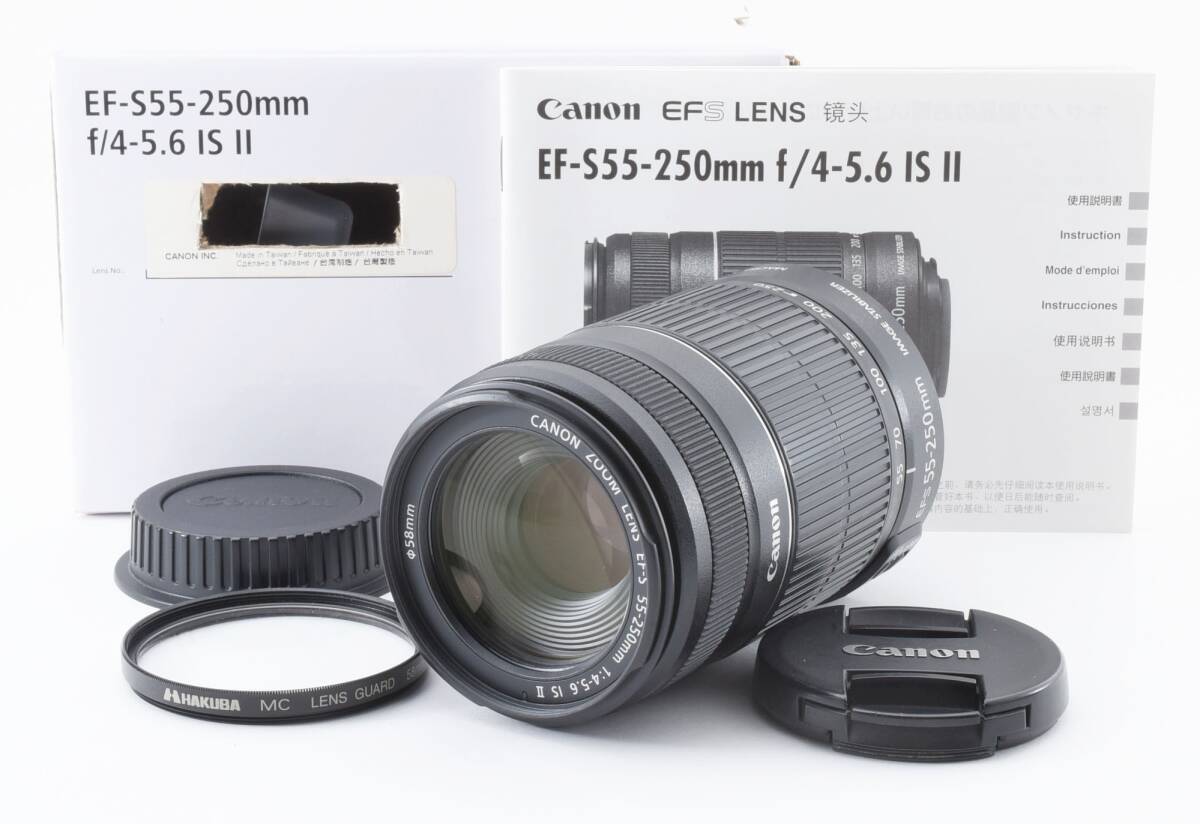 ★【限定！美品 取説つき】 Canon EF-S55-250mm F4-5.6 IS II ★ EF-S55-250IS2 手振れ補正付き 純正望遠レンズ 2112551の画像10
