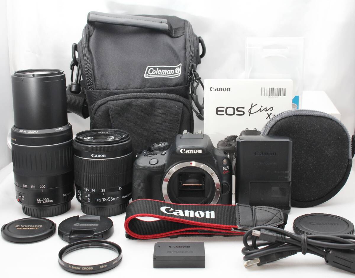 ★【限定！美品 一眼レフ スターティングセット】 Canon EOS Kiss X7 ★ EF-S18-55mm IS STM EF55-200mm II USM