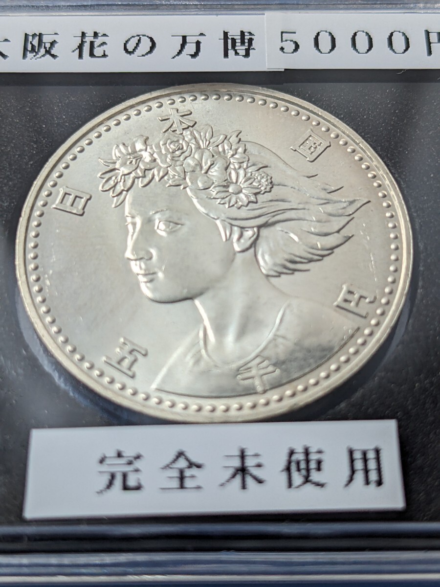 平成２年大阪花の万博5000円銀貨完全未使用カプセル入り_画像1