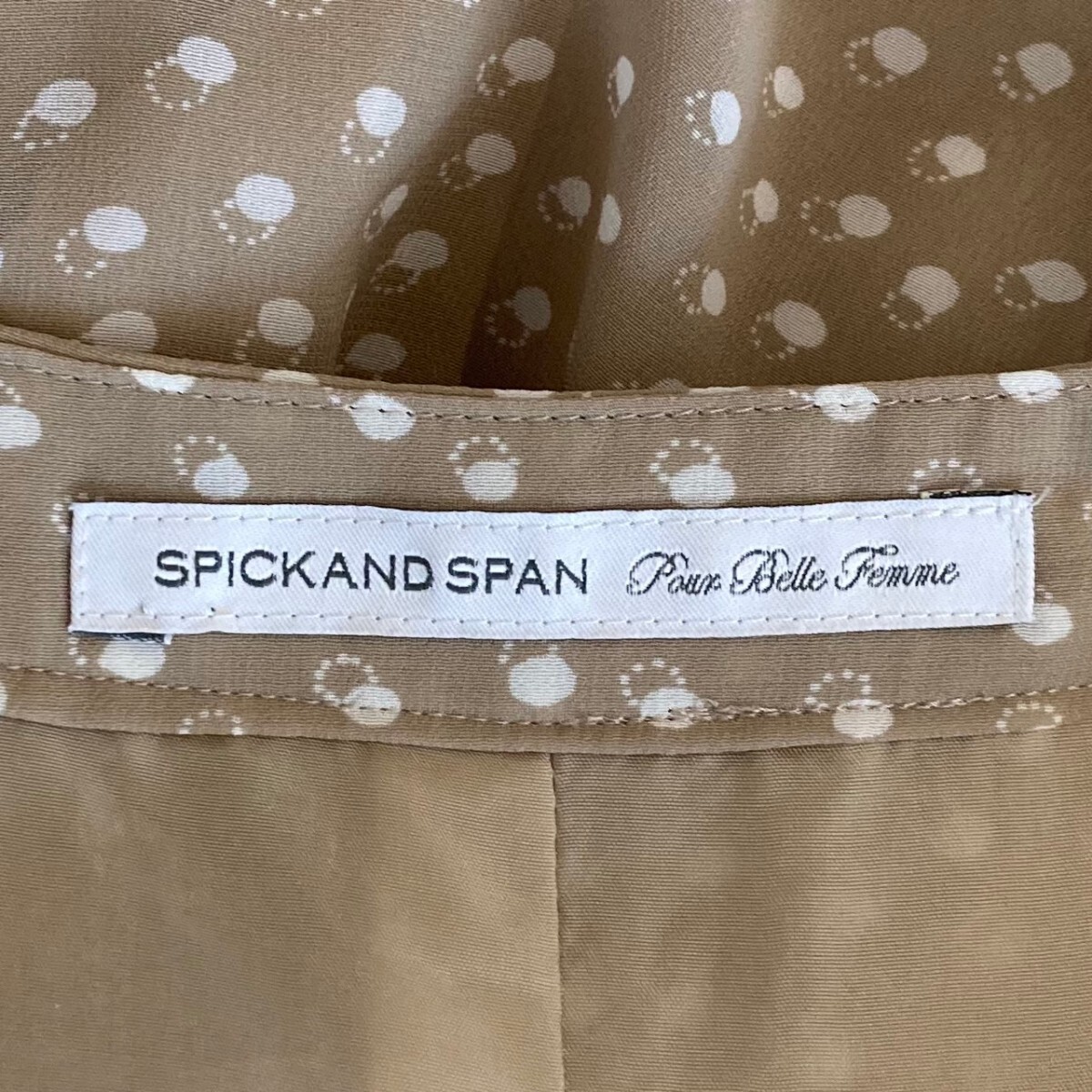 【SPICK AND SPAN】スピックアンドスパン　ドット 半袖フレアワンピース　_画像9