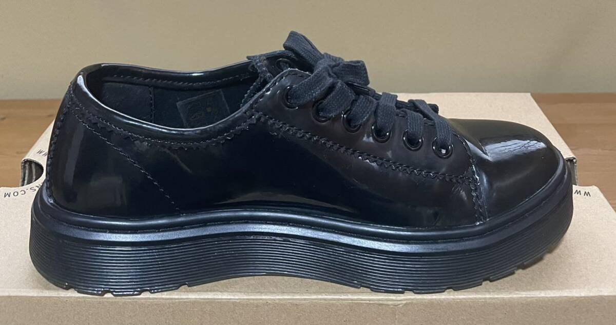 Dr.Martens ドクターマーチン SPIN / BLACK NOIR / PATENT LAMPER / UK5 US7 / 黒 / スニーカー_画像9