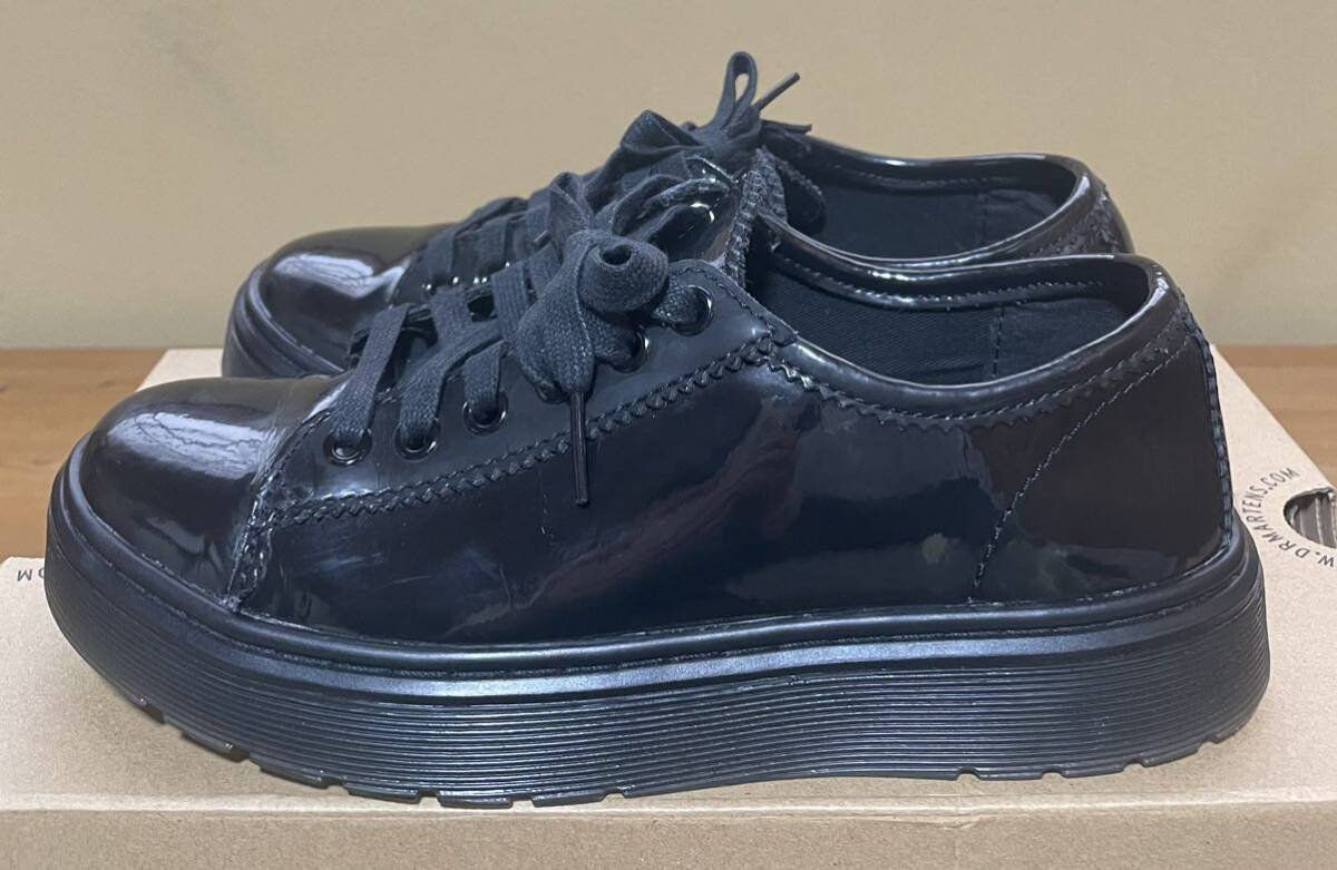 Dr.Martens ドクターマーチン SPIN / BLACK NOIR / PATENT LAMPER / UK5 US7 / 黒 / スニーカー_画像6