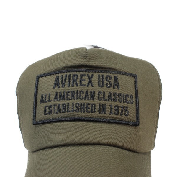 アヴィレックス AVIREX ミリタリーパッチ メッシュキャップ カーキ 帽子 キャップ 春夏 新作 メンズ レディースの画像4