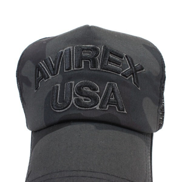大きいサイズ XL アヴィレックス AVIREX USA メッシュキャップ ブラック カモフラ　帽子　野球帽 春夏 新作 メンズ　レディース