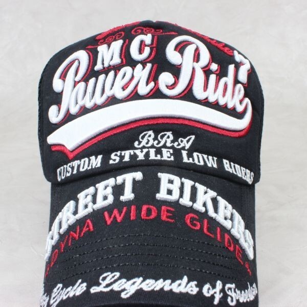 * большой размер XL Pawer Ride Biker сетчатая кепка черный мужской женский motor серия American Casual бейсболка *