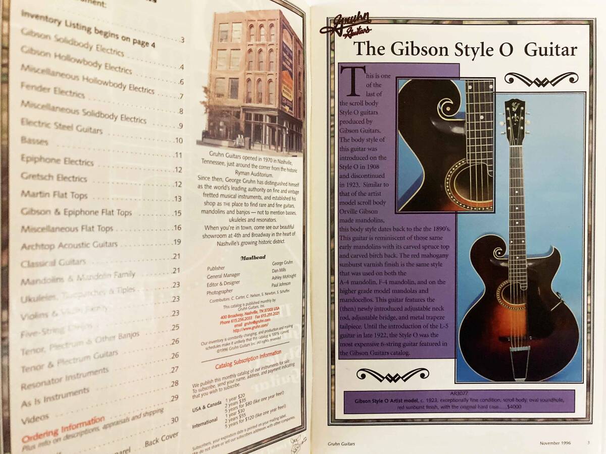 Gruhn Guitars 1996年 グルーン・ギターズ 通販カタログ 1年分 ギブソン、フェンダー、マーチン バンジョー、マンドリンの画像8