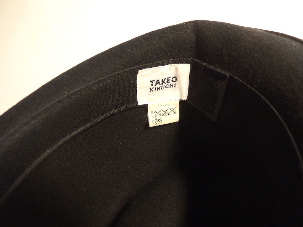  日本製 上質 TAKEO KIKUCHI (タケオキクチ) 中折れ帽 ソフト帽 ソフトハット 約59cm ハット　帽子_画像10