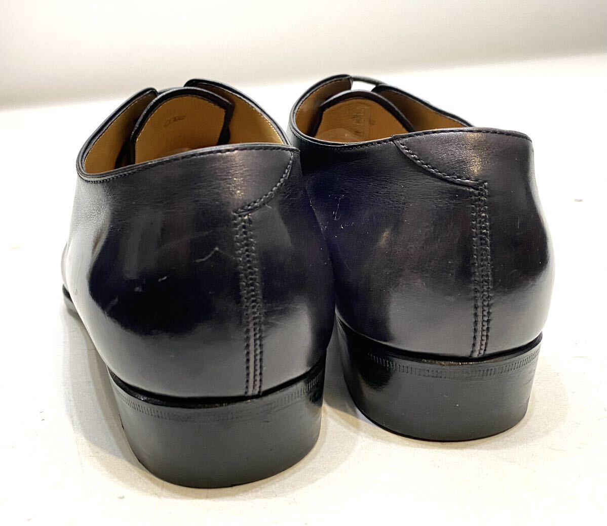 BERLUTI アシンメトリー パティーヌレザードレスシューズ ベルルッティ アレッサンドロ ビジネスshoes 革靴 ダービー オックス 黒×紫系 6の画像7