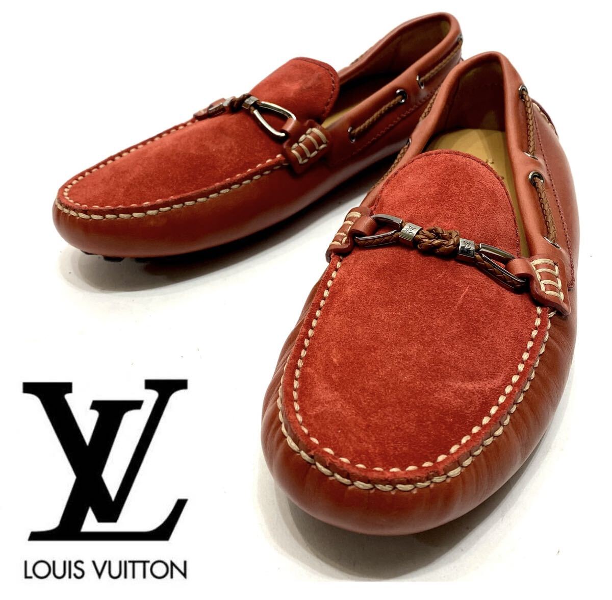 未使用 LOUISVUITTON ホッケンハイム ロープビット モカシンシューズ ルイヴィトン デッキshoesスリッポン ローファー コンビレザー 6 1/2_画像1