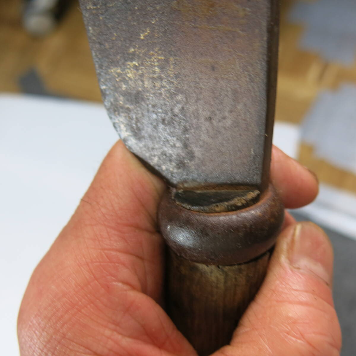 昭和レトロ 古い 鉈 シリーズ No.2 使い込んでます 村の鍛冶屋 鉄味良 長さ40cm刃の長さ20cm重さ555g 古道具やi (アイ)の画像8