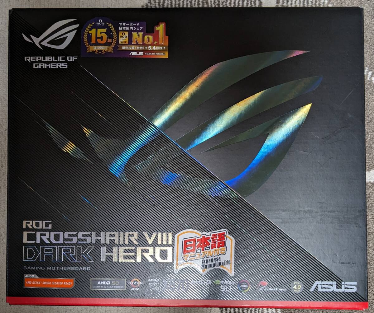 【ASUS】【マザーボード】ROG Crosshair VIII Dark Hero X570 AM4 ATX -ジャンク-の画像1