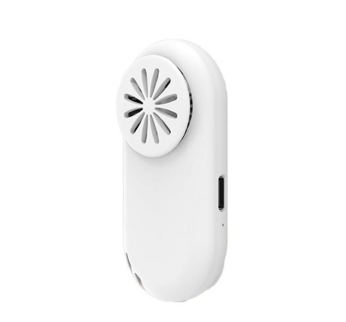 マスク扇風機 クリップファン エアーファン 暑さ対策 空気循環 USB充電式 ホワイト