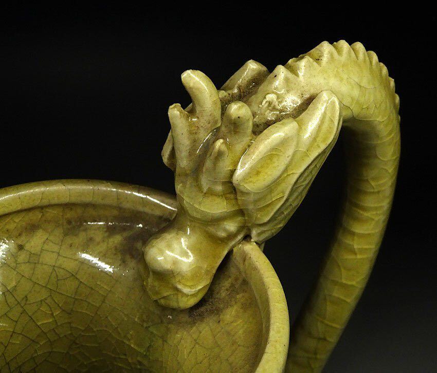 中国古玩 青磁 双龍瓶 鳳首瓶 唐物 時代物 中国古玩 青磁 双龍瓶 鳳首瓶 唐物 時代物 唐物(稀少 中国美術
