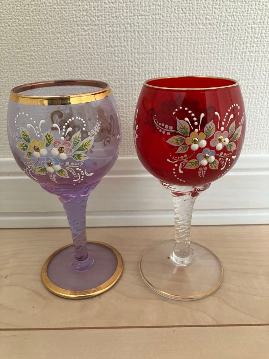 ベネチアングラス】MURANO GLASS ワイングラス ITALY レトロ ベネチアングラス】MURANO GLASS ワイングラス ITALY レトロ