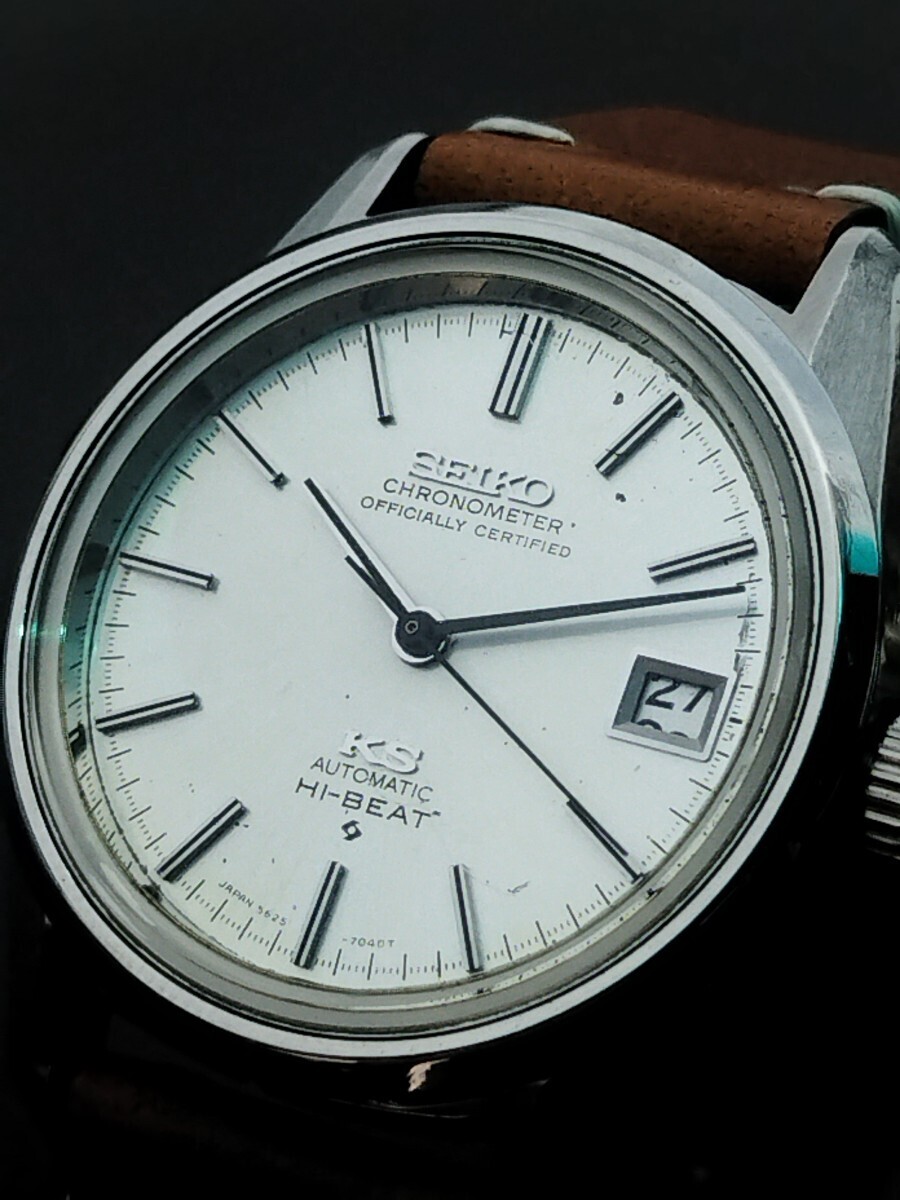 OH済み キングセイコークロノメーター稼働品 シルバー　文字盤 　自動巻き SEIKO_画像4