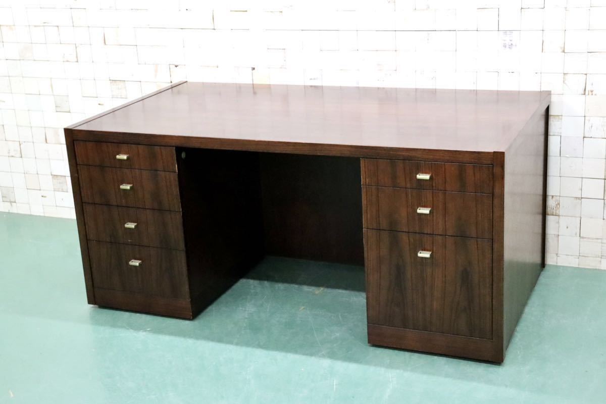 GMGK3340KOKUYO /kokyo management series with both sides cupboard desk company length desk study desk position member desk office rose wood Vintage Northern Europe style 