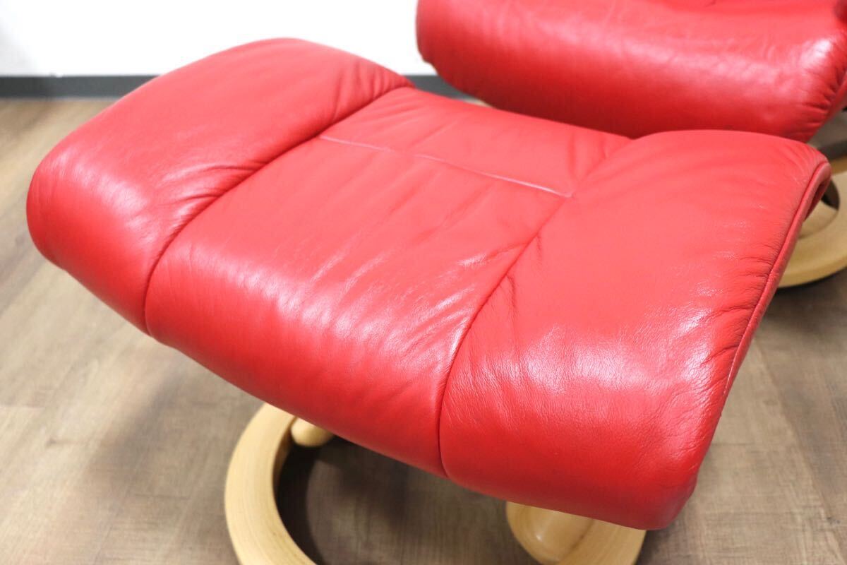 GMHS21A○EKORNES / エコーネス Reno レノ ストレスレスチェア オットマン リクライニングチェア 本革 パロマノルウェー 約44万_画像4