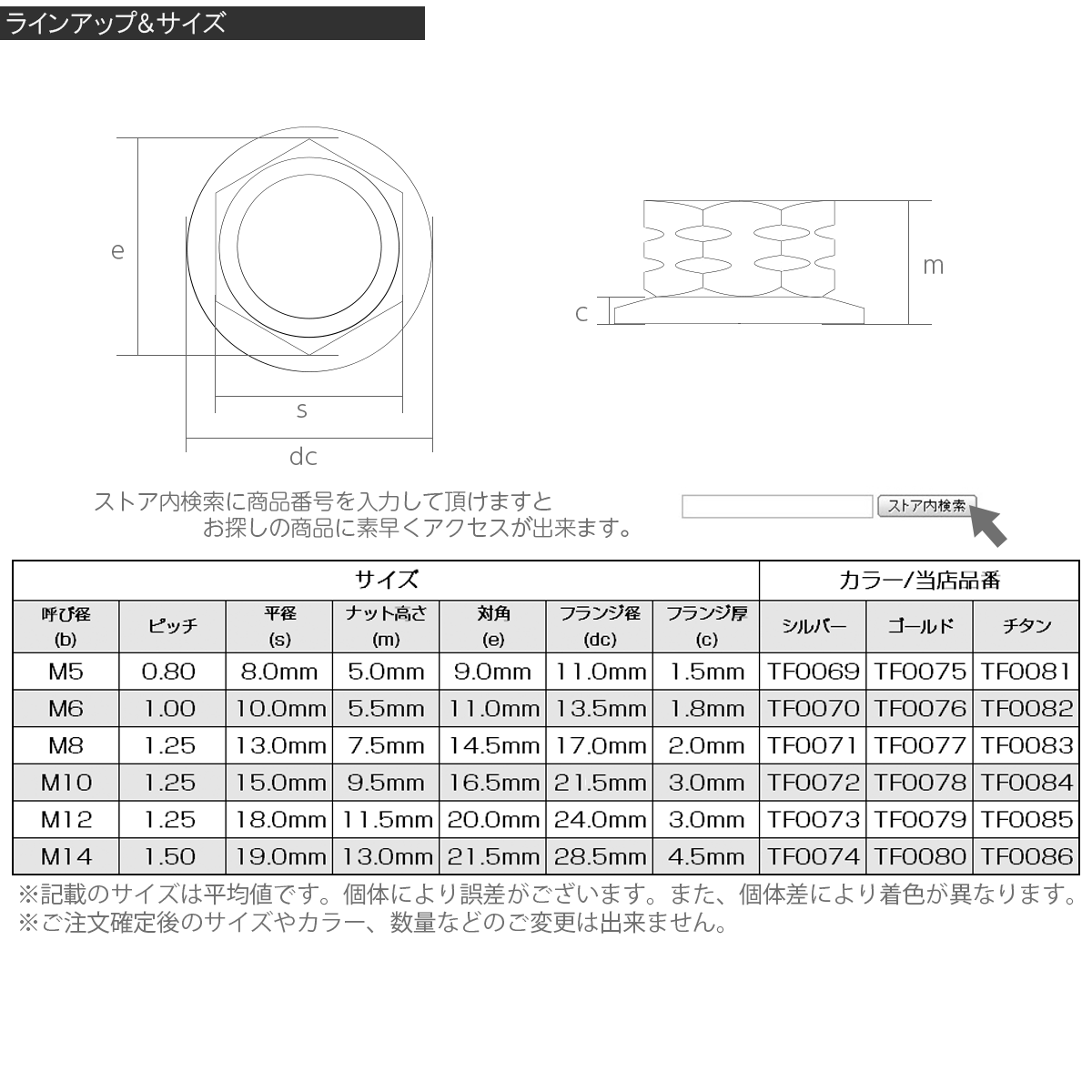 SUSステンレス M6 P=1.0 フランジ付き六角ナット 焼きチタン色 デザインナット TF0082_画像3