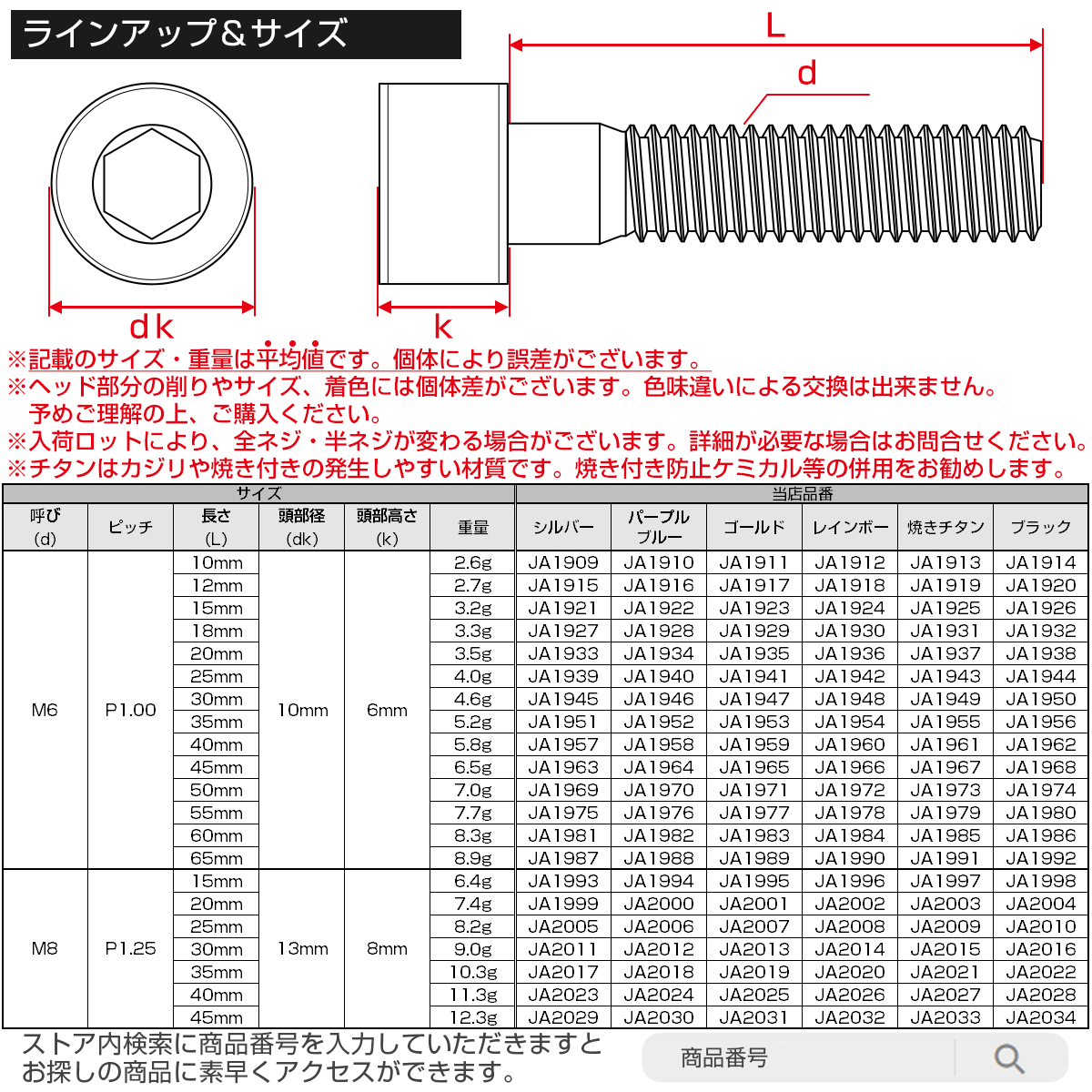 チタンボルト M6×15mm P1.0 キャップボルト 六角穴付きボルト パープルブルー JA1922の画像4