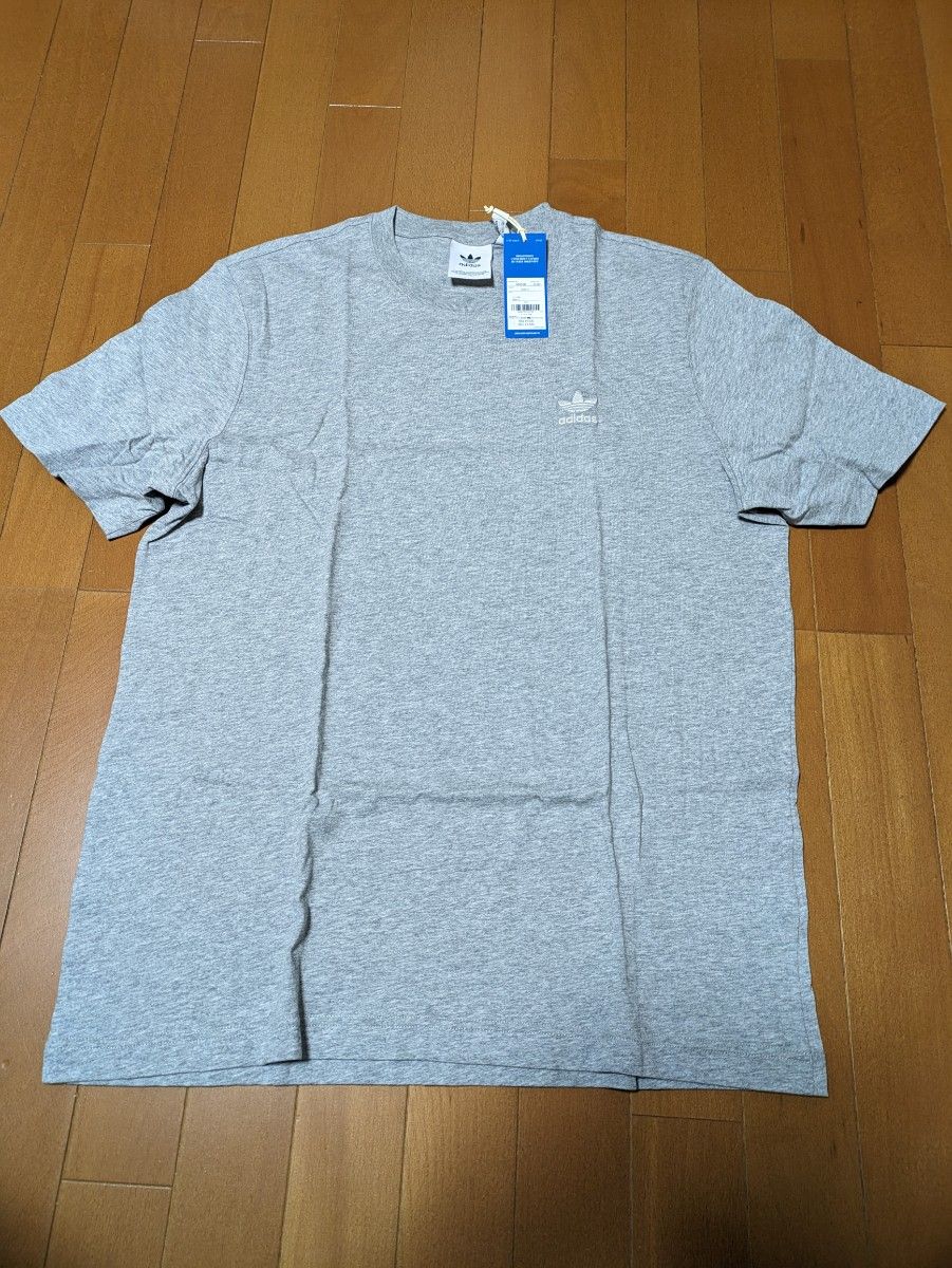 adidas アディダス オリジナルス 半袖 Tシャツ ワンポイント コットン グレー Size2XL◆新品未使用タグ付正規品◆