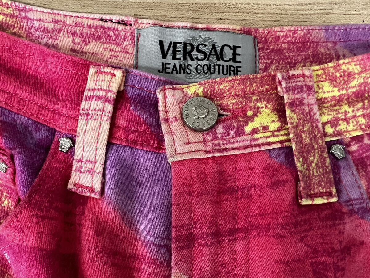 [0445]VERSACE ヴェルサーチ ジーンズ クチュール ピンク パンツの画像3