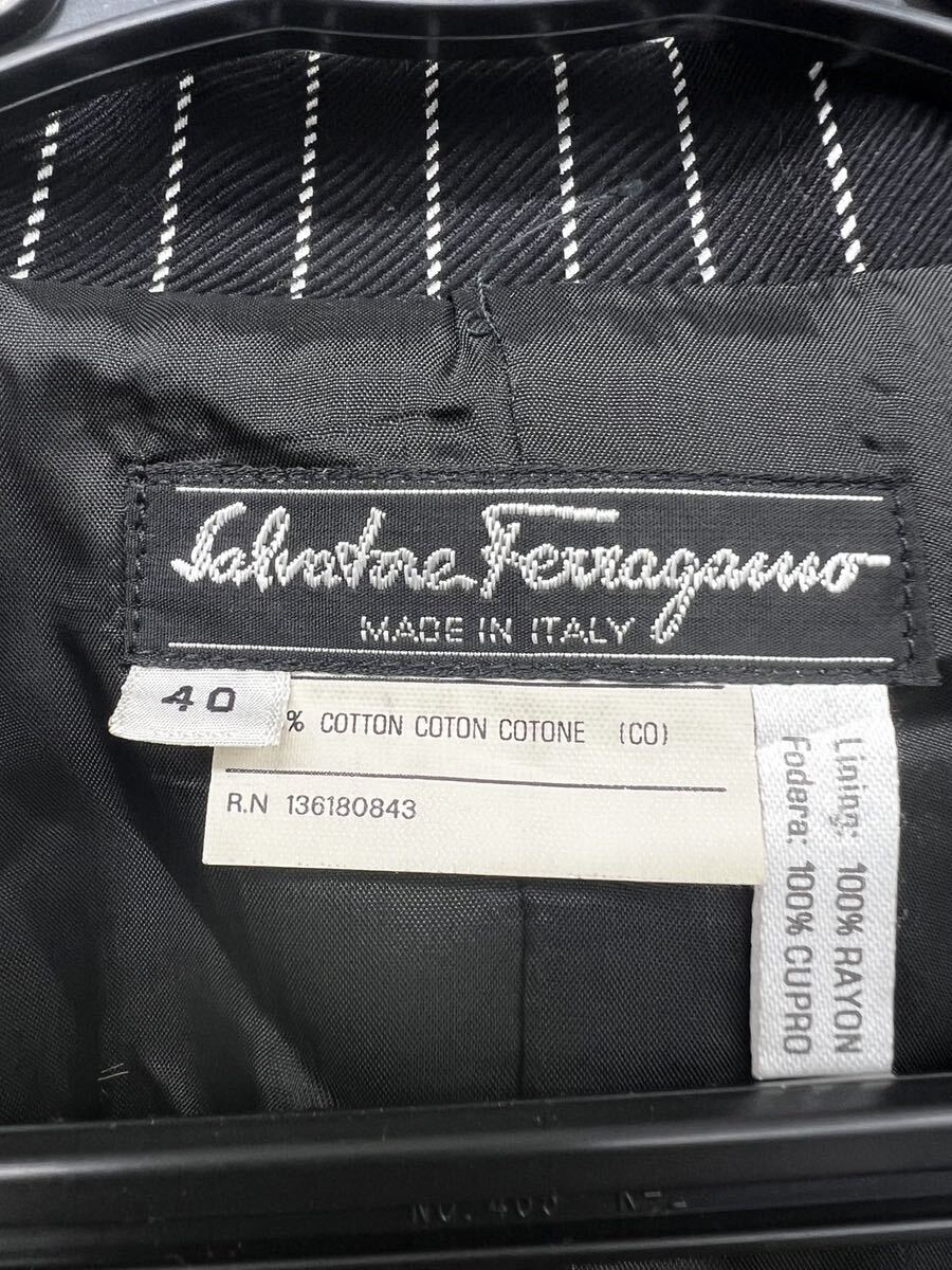 [0445]Salvatore Ferragamo サルヴァトーレ フェラガモ コットン テーラードジャケット レディース 40サイズ ジャケット 春の画像3