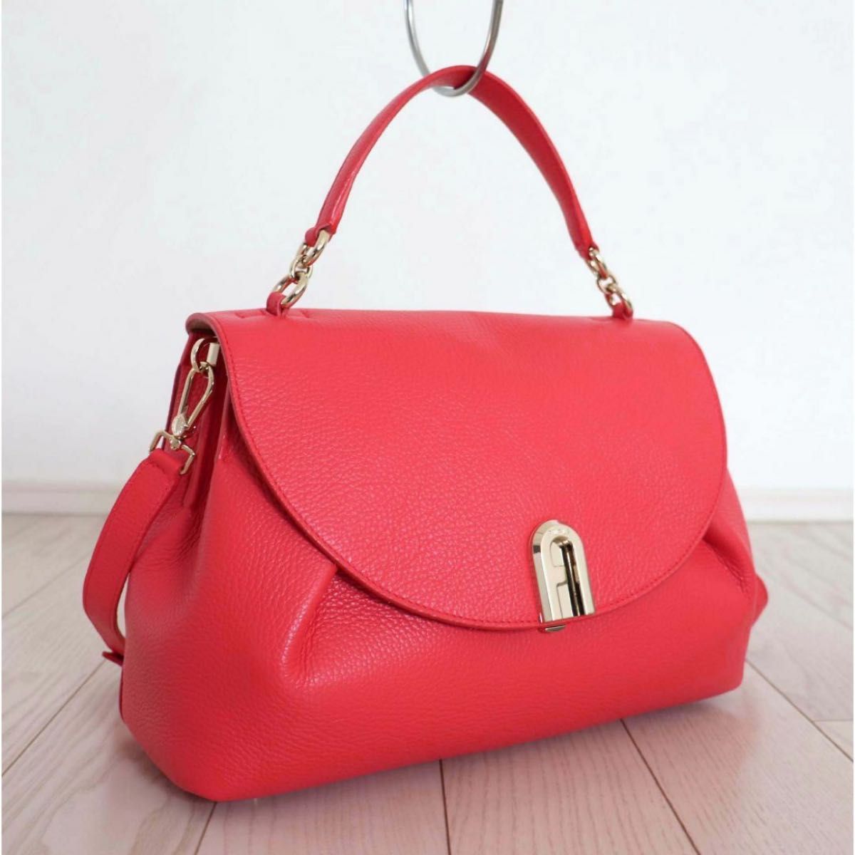 良品 FURLA フルラ SLEEK M スリーク レザー 2WAY バッグ