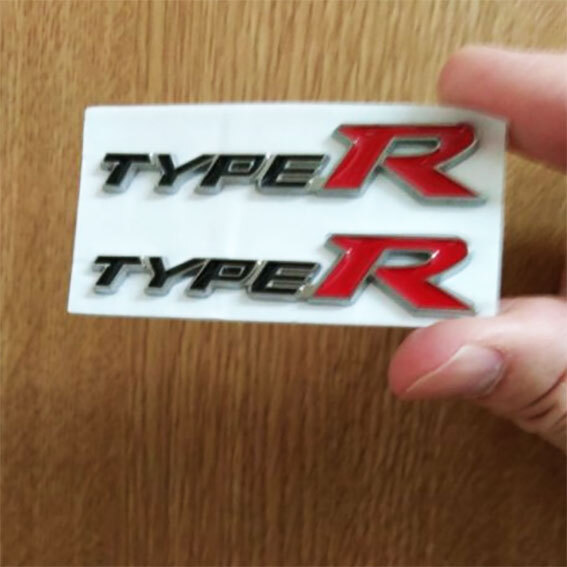 TYPE R （タイプ R)  ３D金属ステッカー ブラック（黒） 小さめ 2枚セットの画像3