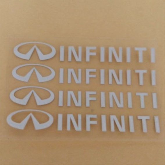 INFINITI インフィニティ　日産　ステッカー　４個組(白文字）シンプルタイプ　1枚