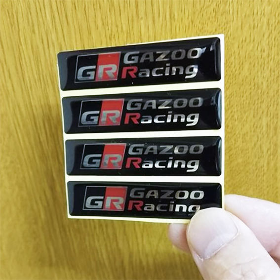 GR GAZOO Racing エポキシ　３Dステッカー　光沢あり　４個セット_画像4