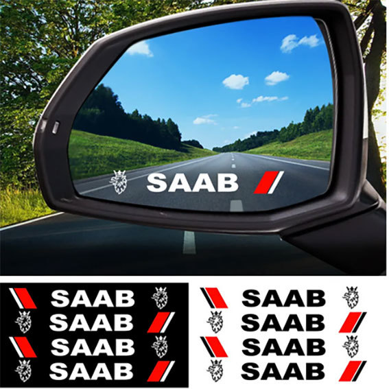SAAB 　サーブ　ステッカー ４個組　(白文字） 1枚_画像4